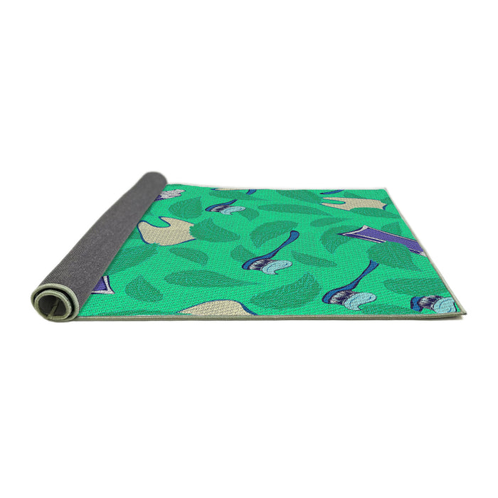 Thickness of Patterned Earth Green Novelty Rug, pat2401