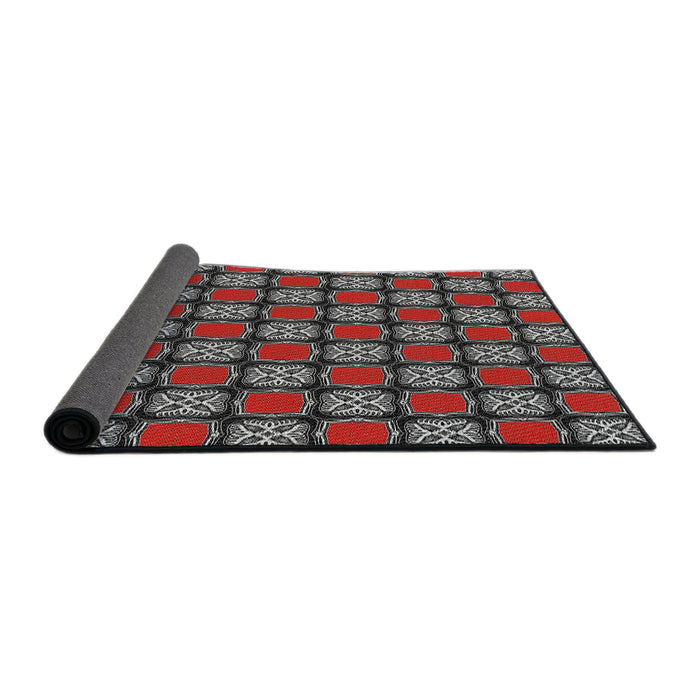 Thickness of Patterned Dark Gray Novelty Rug, pat2409