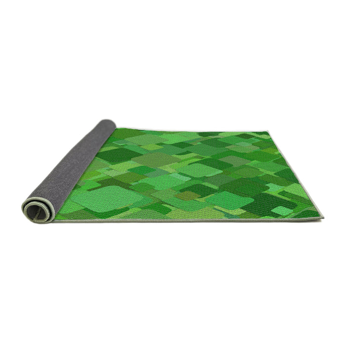 Thickness of Patterned Neon Green Novelty Rug, pat2410