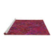 Serging Thickness of Machine Washable Transitional Pink Rug, wshpat2411