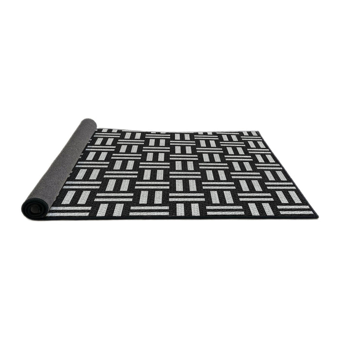 Thickness of Patterned Silver Gray Novelty Rug, pat2414
