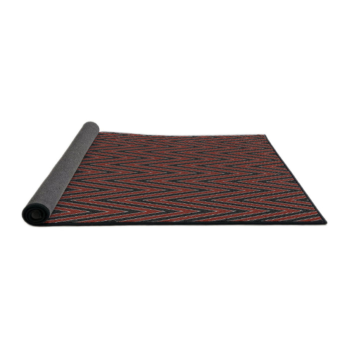 Thickness of Patterned Red Novelty Rug, pat2418