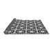 Thickness of Patterned Charcoal Black Novelty Rug, pat2419