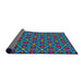 Thickness of Patterned Blue Green Novelty Rug, pat2422