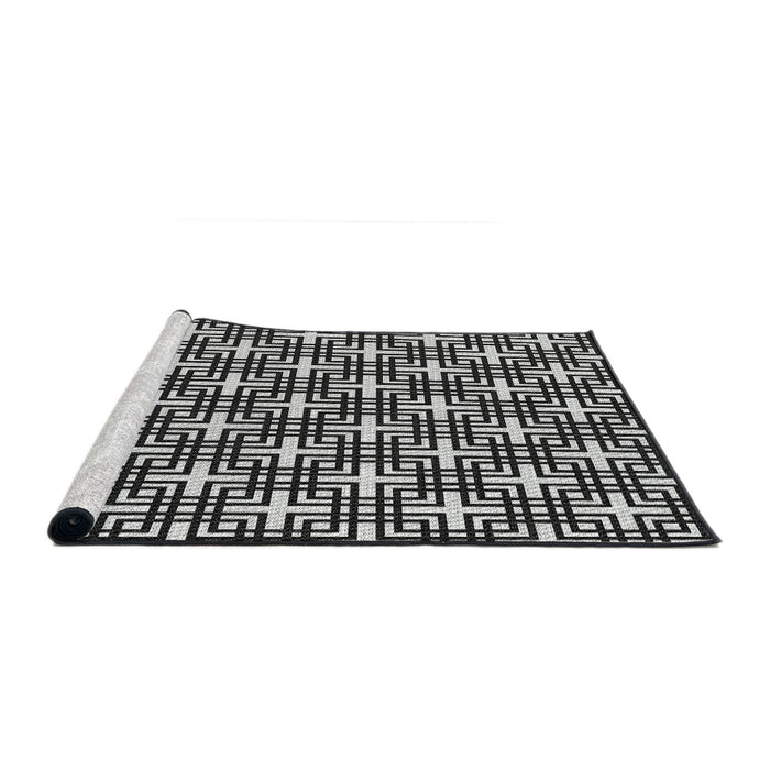 Serging Thickness of Machine Washable Transitional Grey Gray Rug, wshpat2426