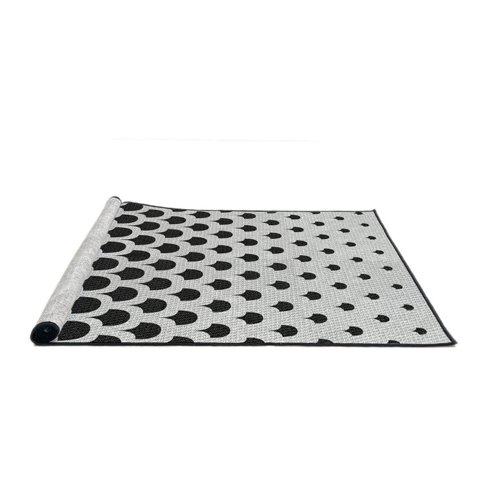 Serging Thickness of Machine Washable Transitional Platinum Gray Rug, wshpat2427