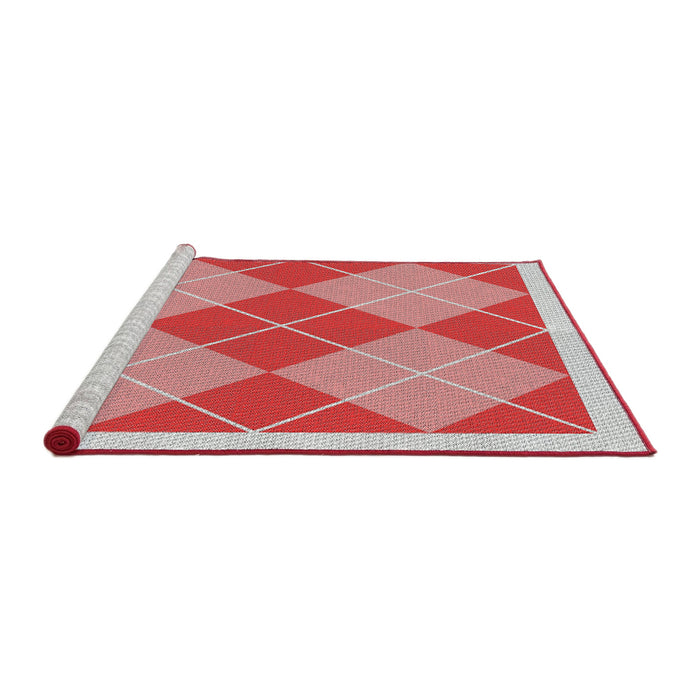 Serging Thickness of Machine Washable Transitional Rose Pink Rug, wshpat243