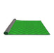 Thickness of Patterned Lime Green Novelty Rug, pat2438