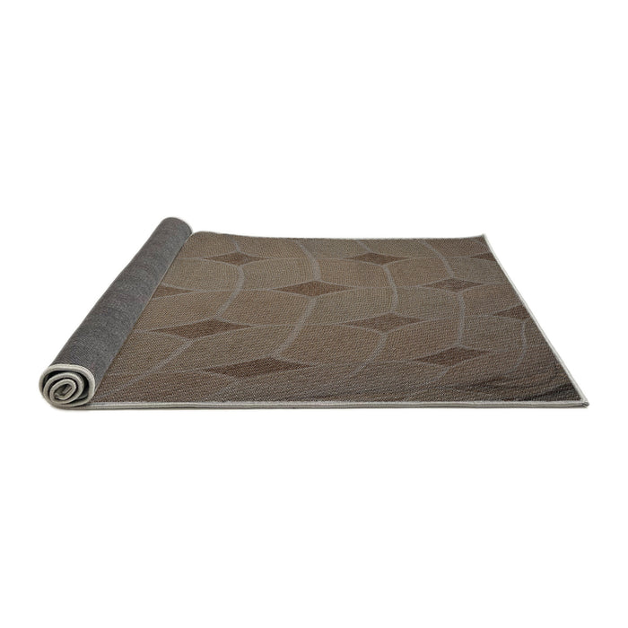 Thickness of Patterned Dark Brown Novelty Rug, pat244
