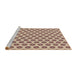 Serging Thickness of Machine Washable Transitional Chestnut Brown Rug, wshpat2446