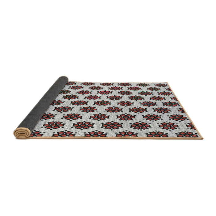 Thickness of Patterned Dark Brown Novelty Rug, pat2447