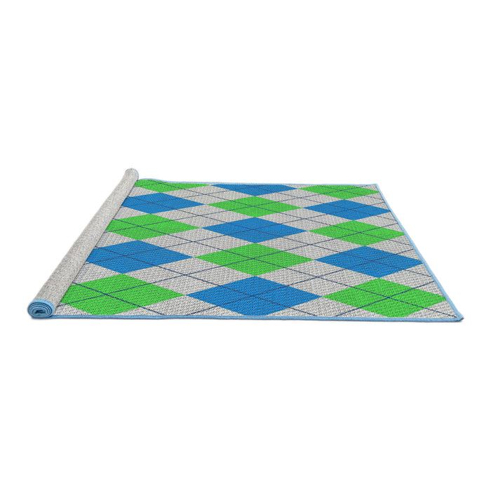 Serging Thickness of Machine Washable Transitional PaleGreen Rug, wshpat245