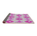 Thickness of Patterned Neon Pink Novelty Rug, pat246