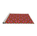 Serging Thickness of Machine Washable Transitional Red Rug, wshpat2460