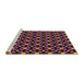 Serging Thickness of Machine Washable Transitional Dark Purple Rug, wshpat2462