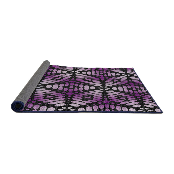 Thickness of Patterned Purple Novelty Rug, pat2468