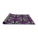 Thickness of Patterned Purple Novelty Rug, pat2468