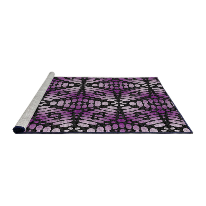 Serging Thickness of Machine Washable Transitional Purple Rug, wshpat2468