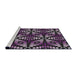 Serging Thickness of Machine Washable Transitional Purple Rug, wshpat2468