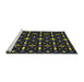 Serging Thickness of Machine Washable Transitional Black Rug, wshpat2471