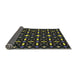 Thickness of Patterned Black Novelty Rug, pat2471