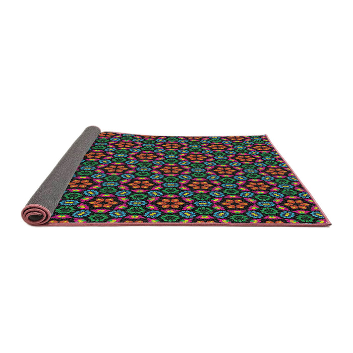 Thickness of Patterned Forest Green Novelty Rug, pat2472