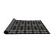 Thickness of Patterned Black Novelty Rug, pat2473