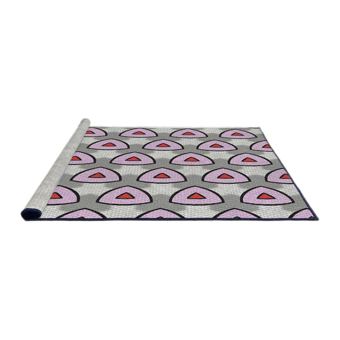Serging Thickness of Machine Washable Transitional Periwinkle Pink Rug, wshpat2477