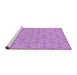 Serging Thickness of Machine Washable Transitional Blossom Pink Rug, wshpat2481