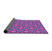 Thickness of Patterned Violet Red Pink Modern Rug, pat2486