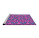 Serging Thickness of Machine Washable Transitional Medium Violet Red Pink Rug, wshpat2486