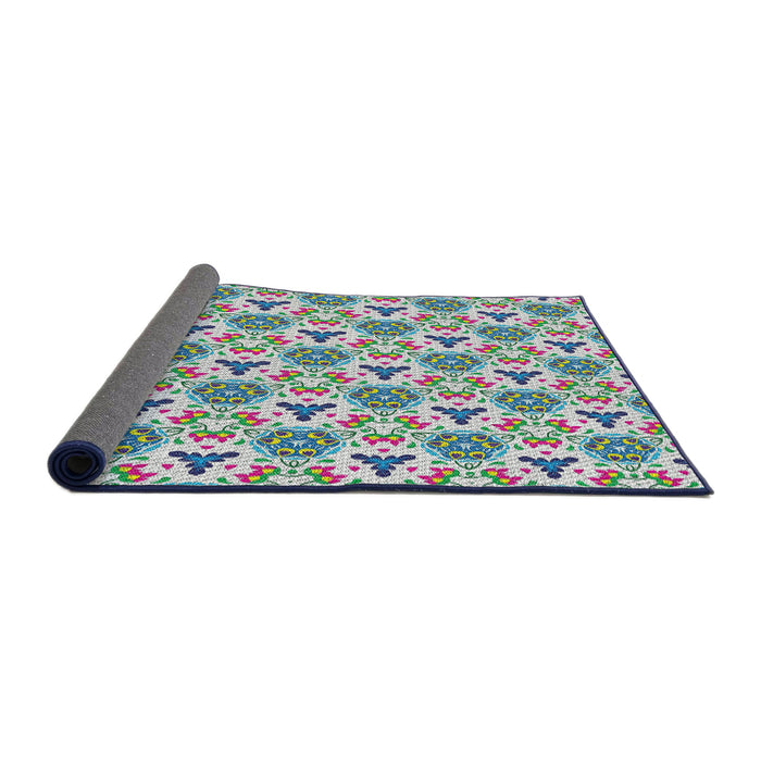 Thickness of Patterned Mint Green Novelty Rug, pat2487