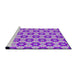 Serging Thickness of Machine Washable Transitional Bright Lilac Purple Rug, wshpat2488