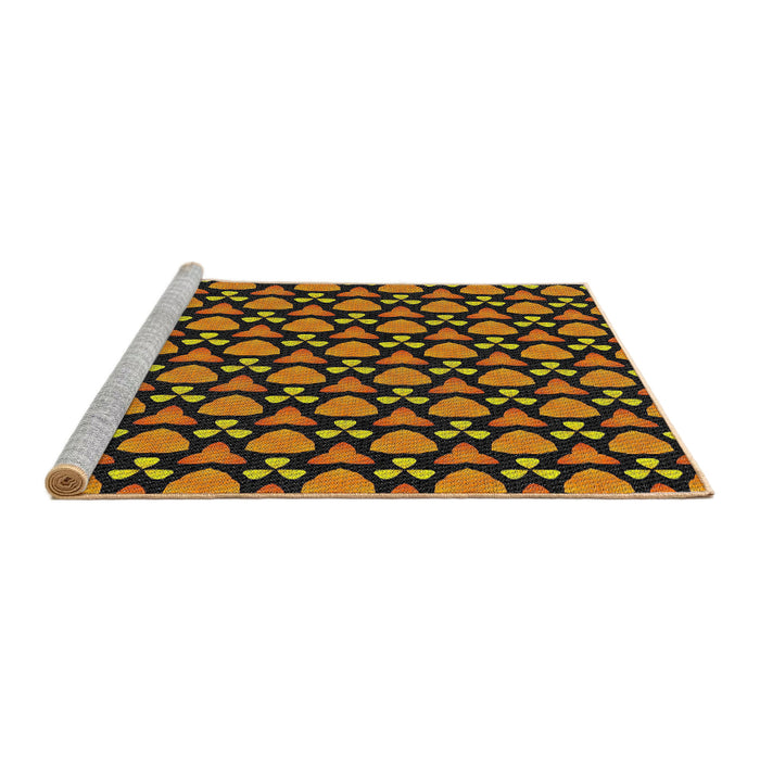 Serging Thickness of Machine Washable Transitional Orange Rug, wshpat2491