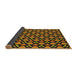 Thickness of Patterned Orange Gold Novelty Rug, pat2491