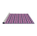 Serging Thickness of Machine Washable Transitional Bright Lilac Purple Rug, wshpat2492
