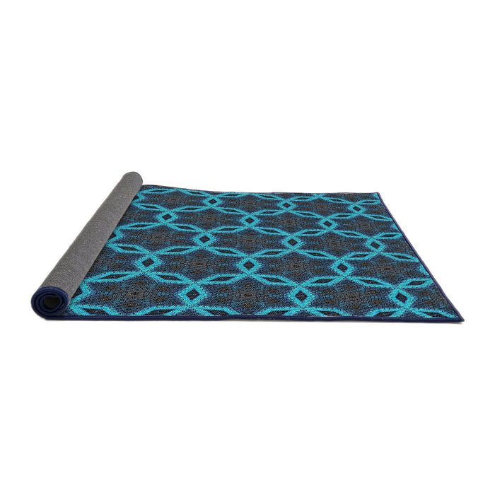 Thickness of Patterned Deep-Sea Blue Novelty Rug, pat2496