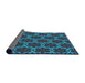 Thickness of Patterned Deep-Sea Blue Novelty Rug, pat2496