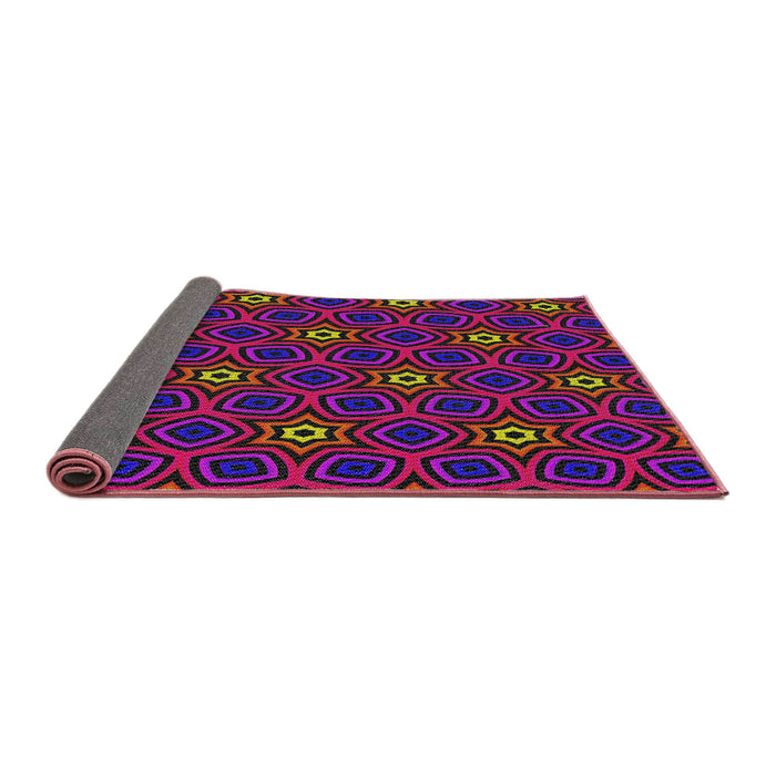 Thickness of Patterned Purple Modern Rug, pat2505