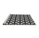 Serging Thickness of Machine Washable Transitional Silver Gray Rug, wshpat2509