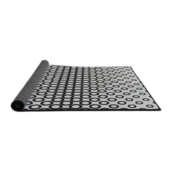 Thickness of Patterned Light Black Novelty Rug, pat2515