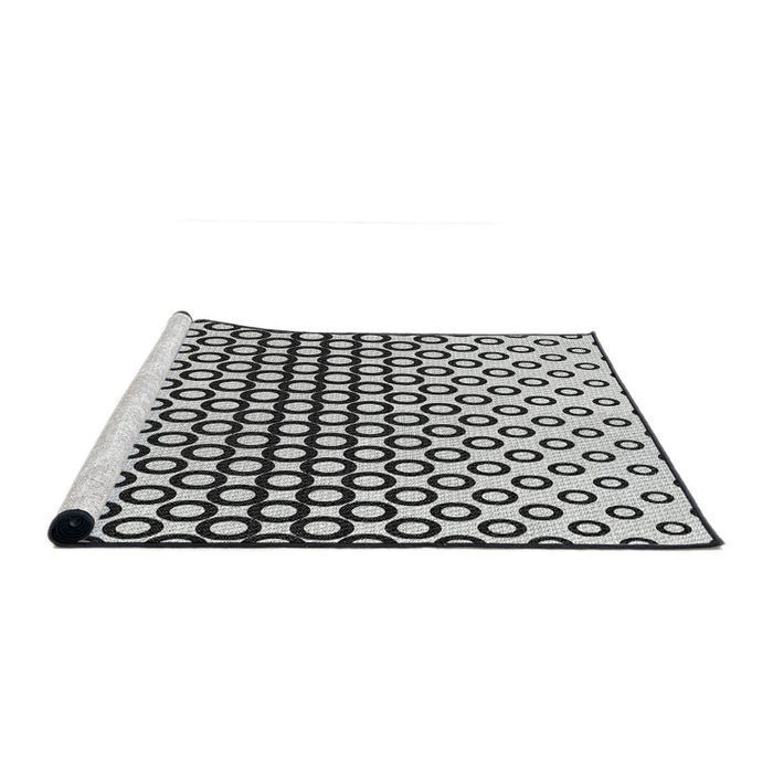 Serging Thickness of Machine Washable Transitional Light Black Rug, wshpat2515