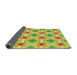 Thickness of Patterned Tea Green Novelty Rug, pat2519