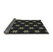 Thickness of Patterned Black Novelty Rug, pat2520