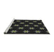 Serging Thickness of Machine Washable Transitional Black Rug, wshpat2520