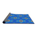 Thickness of Patterned Blue Orchid Blue Novelty Rug, pat2521