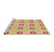 Serging Thickness of Machine Washable Transitional Gold Rug, wshpat2523