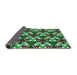 Thickness of Patterned Green Novelty Rug, pat2524