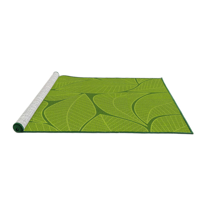 Serging Thickness of Machine Washable Transitional Seaweed Green Rug, wshpat2525