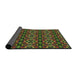 Thickness of Patterned Red Novelty Rug, pat2526